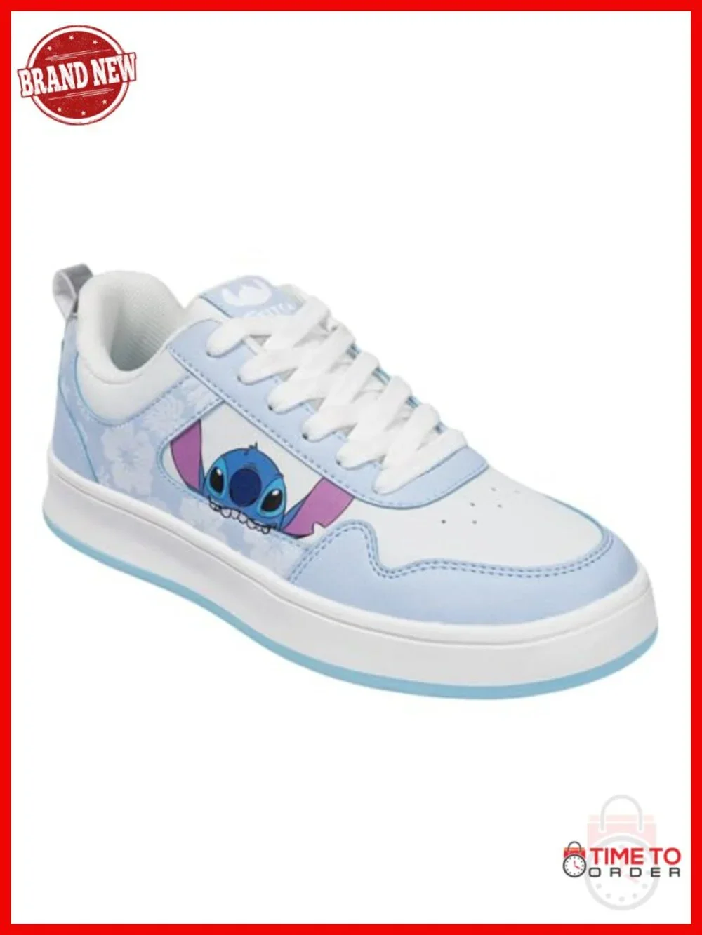 Disney Stitch Lace Up Fashion Sneakers Character Athletic Lifestyle Shoes